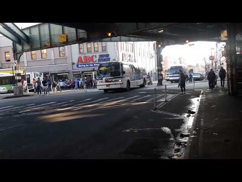 Fresh Pond Depot 1999 RTS nova #5205 Q58 bus leaving Ridgewood Intermodal Terminal