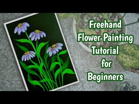 Freehand Flower Painting for Beginners || Flower painting Tutorial ||Rupali Bhagat @rupalibhagat_786