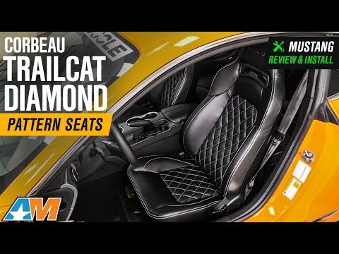 1979-2018 Mustang Corbeau Trailcat Diamond Pattern Seats - White Stitching - Pair Review & Install
