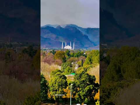 View Of margalla Hills And Faisal masjid Islamabad #fyp #pakistan #viral #islamabad #shorts #beauty