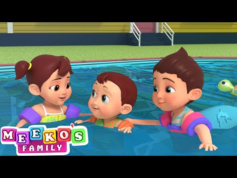 Family Swimming Song -  Baby Meeko In The Swimming Pool | Meeko's Family Kids Songs