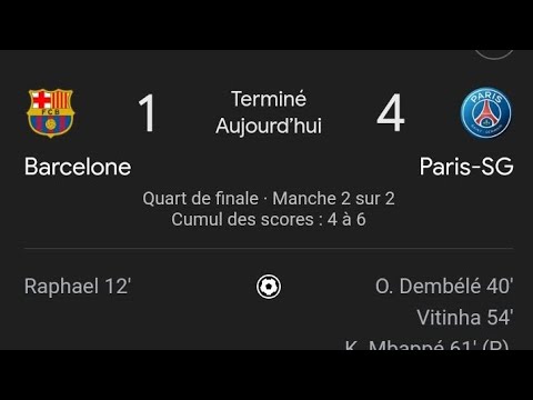 Quart de finale : Barcelone vs Paris-SG