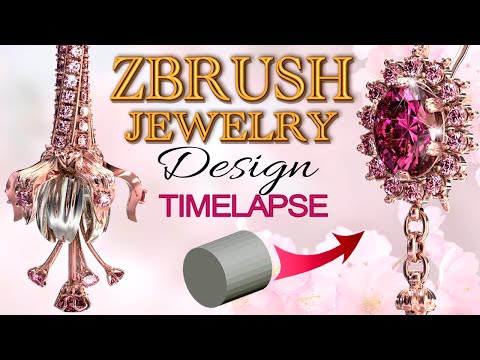 Fuchsia Flower Earrings/ ZBrush Jewelry Design Timelapse/ Aleksandr Platonychev