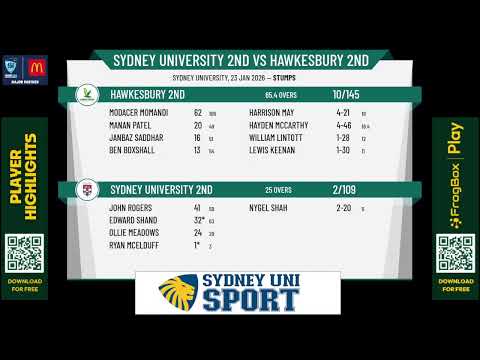 Sydney University 2nd v Hawkesbury 2nd