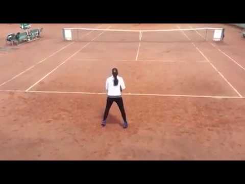 Dimitra Pavlou doing a warm-up in Athens Lawn Tennis and squash Club