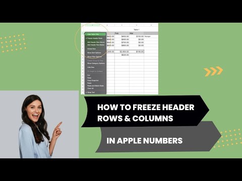 How To Freeze Header Rows and Columns In An Apple Numbers Spreadsheet