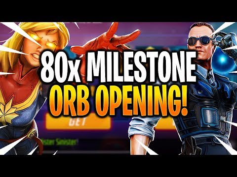 *NEW* MASSIVE 80x MILESTONE ORB OPENING & OTHER ORBS! - MARVEL Strike Force - MSF