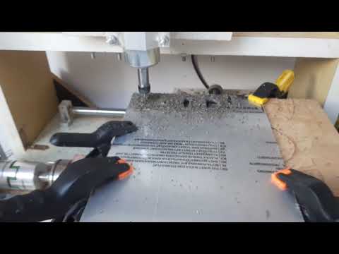 Homemade cnc - cutting letters and numbers in Dibond plate