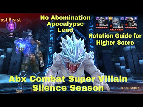 Abx Combat Villain Rotation Guide Without Abomination | Silence | Apoc 7.8M - Marvel Future Fight