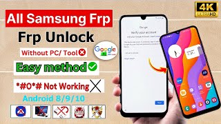 All Samsung Frp Unlock Remove Google Account Android 8/9/10 ✅ No Talkback ✅ Google Account Unlock