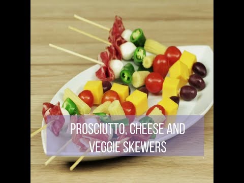 Prosciutto, Cheese and Veggie Skewers