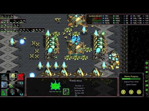 Starcraft Remastered: Broodwar 2v2 Battle (PP vs TP) on Fastest Map
