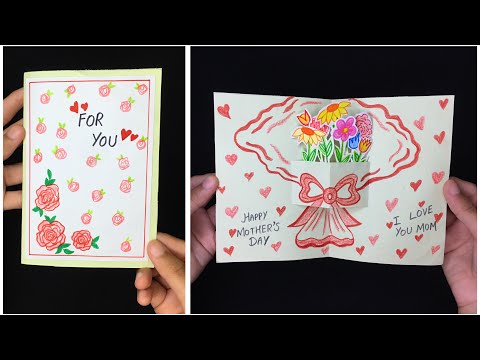 DIY Mother's Day Greeting Card, 3D Pop Up Card Tutorial, flowers greeting card for mother's day