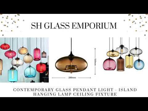 Cool White Contemporary Glass Pendant Light Island Hanging Lamp