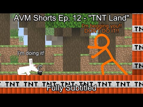 TNT Land - Animation vs. Minecraft Shorts Ep. 12 (Fully Subtitled)