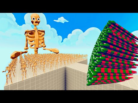100x SKELETON + 1x GIANT vs 1x EVERY GOD   Totally Accurate Battle Simulator TABS