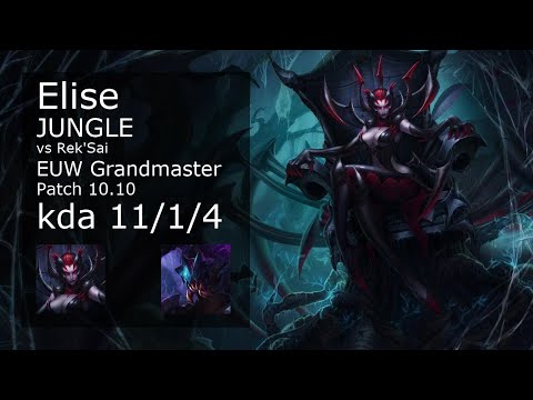 Elise Jungle vs Rek'Sai - EUW Grandmaster 11/1/4 Patch 10.10 Gameplay