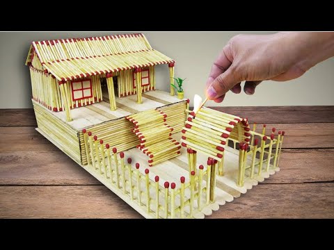 casa de palitos de picolé! como fazer casa de palitos de fósforo