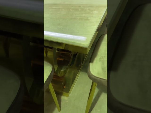 طاولة طعام رخام طبيعي 8 كراسي مع البوفية