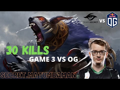 Secret.Matumbaman Ursa 30 Kills vs OG Game 3 - Dota 2 Pro Gameplay Replay [7.28c]