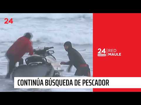 Continúa la búsqueda de pescador desaparecido en Vichuquén | 24 Horas TVN - Red Maule