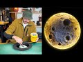 Pour cement in a pie tin to make an AMAZING glowing moon!