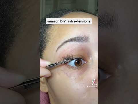 the BEST at home DIY cluster eyelash extensions ft. amazon B&Q lashes😍 #shorts