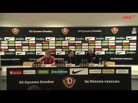 30.Spieltag: Pressekonferenz nach dem Spiel SG Dynamo Dresden - Hallescher FC