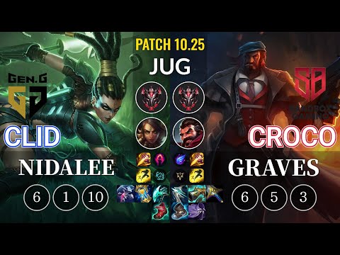 GEN Clid Nidalee vs SB Croco Graves Jungle - KR Patch 10.25