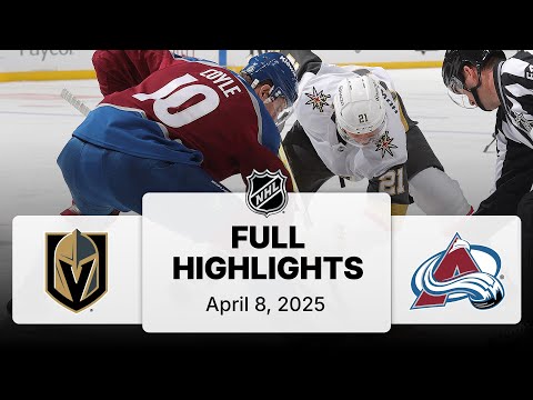 NHL Highlights | Golden Knights vs. Avalanche | April 08, 2025