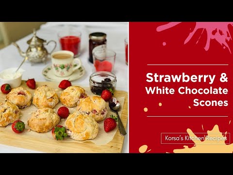 Strawberry and White Chocolate Scones