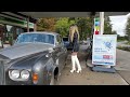 Granate Styling Walking In Public Washing Car Windows White Overknee Boots Very High Heels