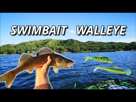 Kayak Fishing Paddle Tail SwimBaits for Shallow Water Walleye (Catch and Clean) | Pasqua Lake, SK