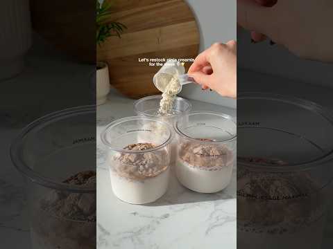 Weekly ninja creami restock 🍦🤍 #highprotein #icecream #ninjacreami #easydessert #snack