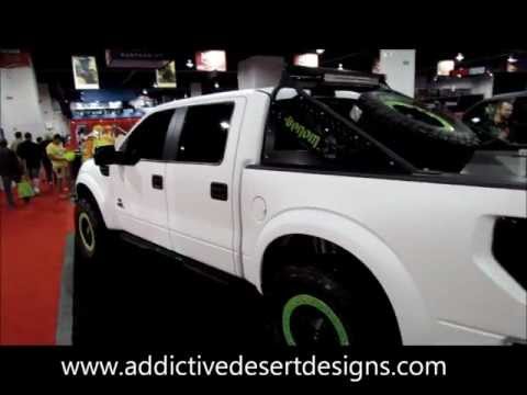 Custom built matte white Ford Raptor at SEMA 2012