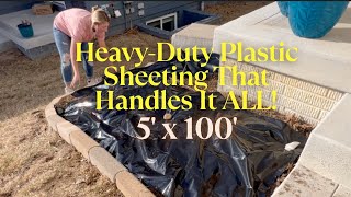 Review of Thickened Plastic Sheeting for Gardening/Paint/Landscaping