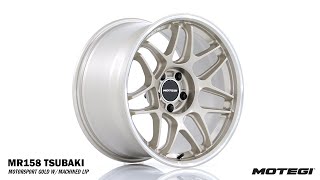18" Motegi Racing MR158 Tsubaki (USA Warehouse) Motorsport Gold With Machined Lip Alloy Wheels