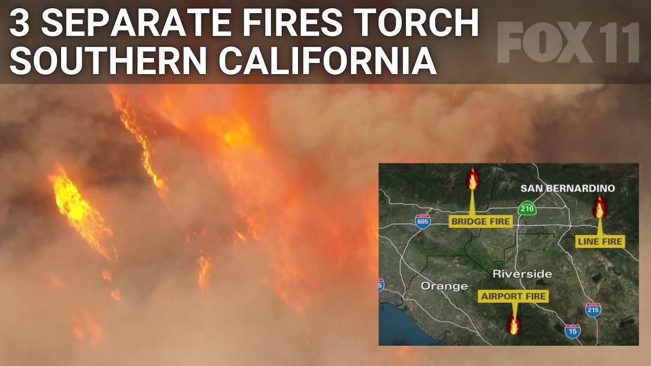 Airport, Bridge, Line fires torch SoCal amid California heatwave