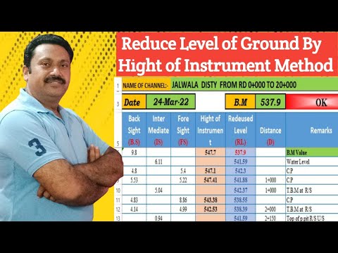 How to Make a Field Book for Surveying using the Height of instrument Method Calculation in Excel