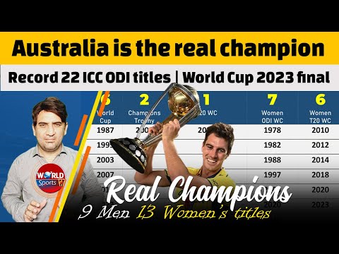 Australia is the real champions | Record 22 ICC ODI titles | World Cup 2023 final