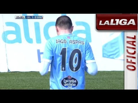 Gol de Iago Aspas (1-0) en el Celta de Vigo - Granada CF - HD