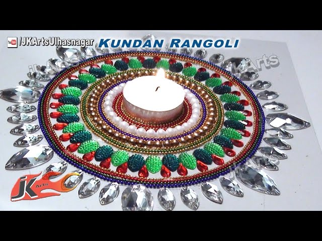 Beautiful rearrangeble kundan rangoli design by JK Arts