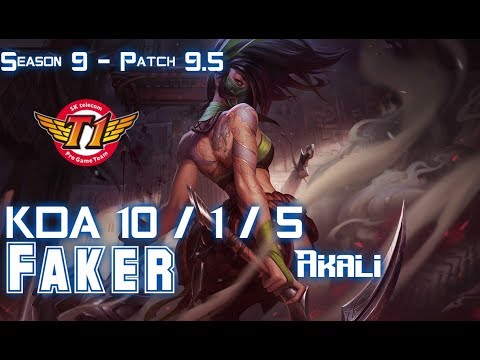 SKT Faker AKALI vs SYLAS Mid - Patch 9.5 KR Ranked