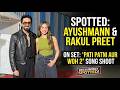 Ayushmann Khurrana Sara Ali Khan Others Spotted During A Song Shoot For Pati Patni Aur Woh Do
