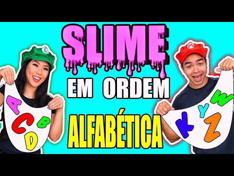 FAZENDO SLIME EM ORDEM ALFABÉTICA (Making Slime in Alphabetical Order) | Maru e Bomba Video
