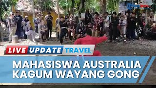 Mahasiswa University of Newcastle Australia Takjub Lihat Seni Wayang Gong dan Kuda Lumping di Kalsel