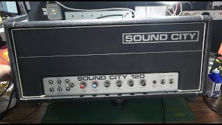 Video thumbnail for Sound City 120 Guitar Amplifier Head From 1971 A First Look Part 1 by Vintage Guitar Amp Repairs & Online Guitar Teacher