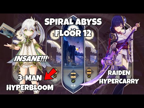 3-MAN HYPERBLOOM Team & RAIDEN HYPERCARRY Team - Spiral Abyss 3.3 (9⭐) | Genshin Impact