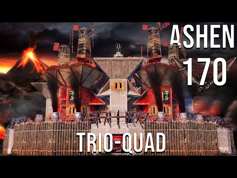 ASHEN - BEST TRIO-QUAD with 15 BUNKERS , 6 WALLS & 8 FLOORS [rust base design]