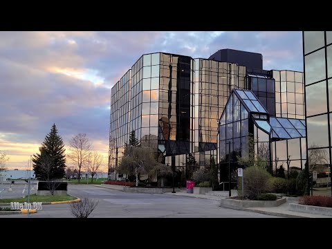 Life in 8K - Shimmering light off the glass covered building in 8K